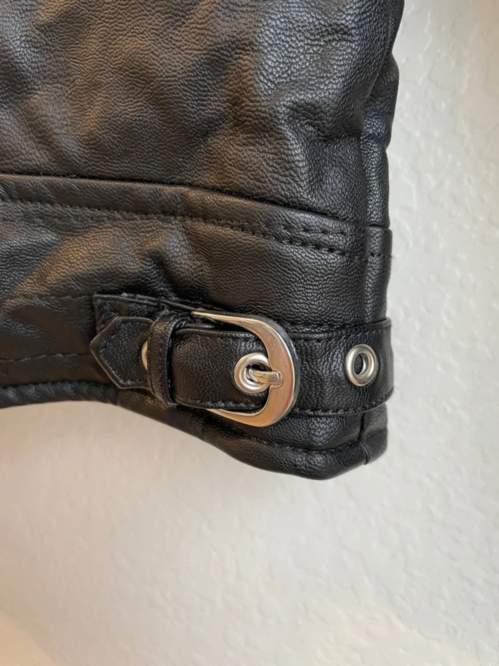 Bardot Junior • Black Leather Asymmetrical Moto Jacket • 8